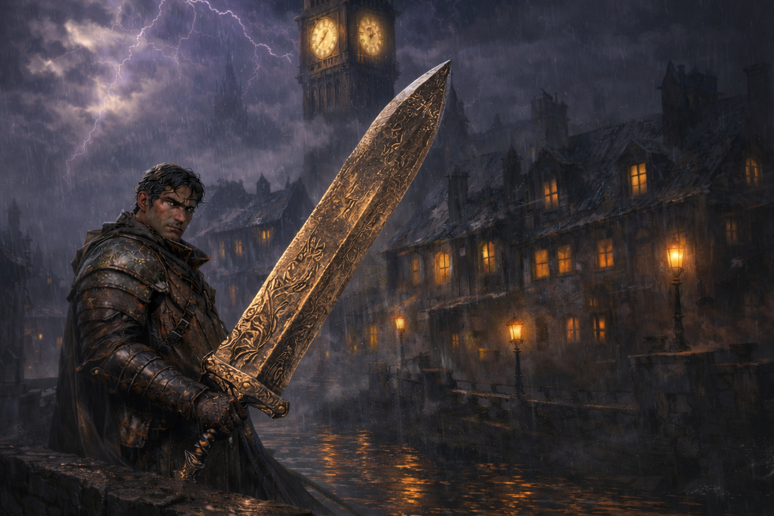 Soren Ashfall, a half-elf warrior in Nightside