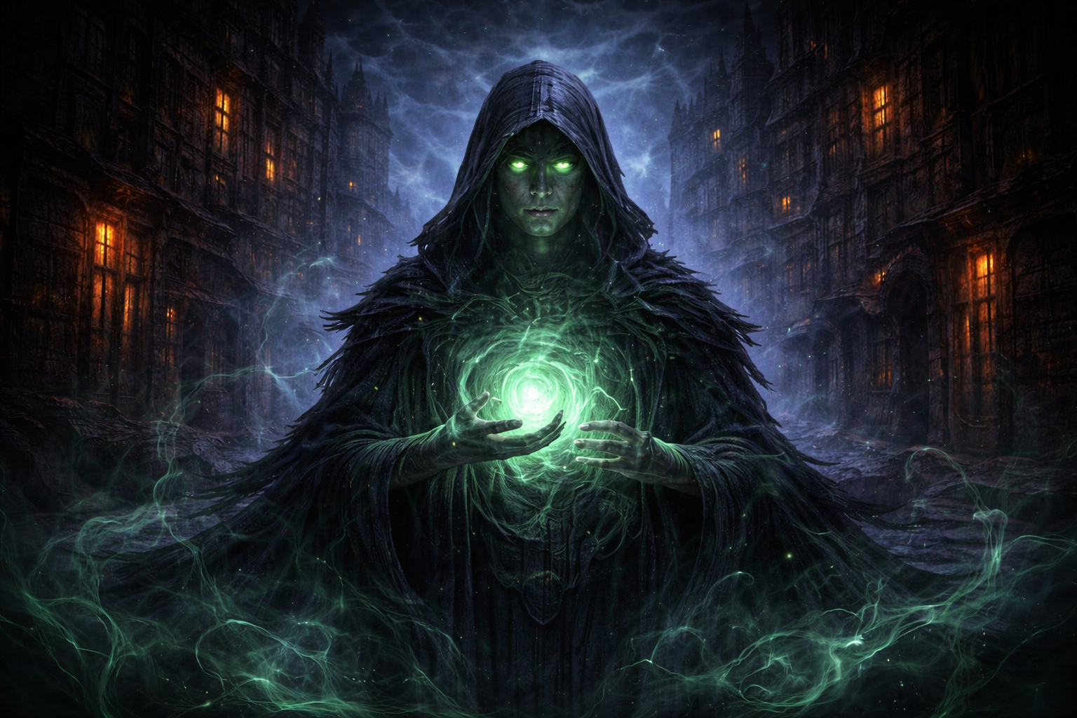 Ominous silhouette and supernatural presence