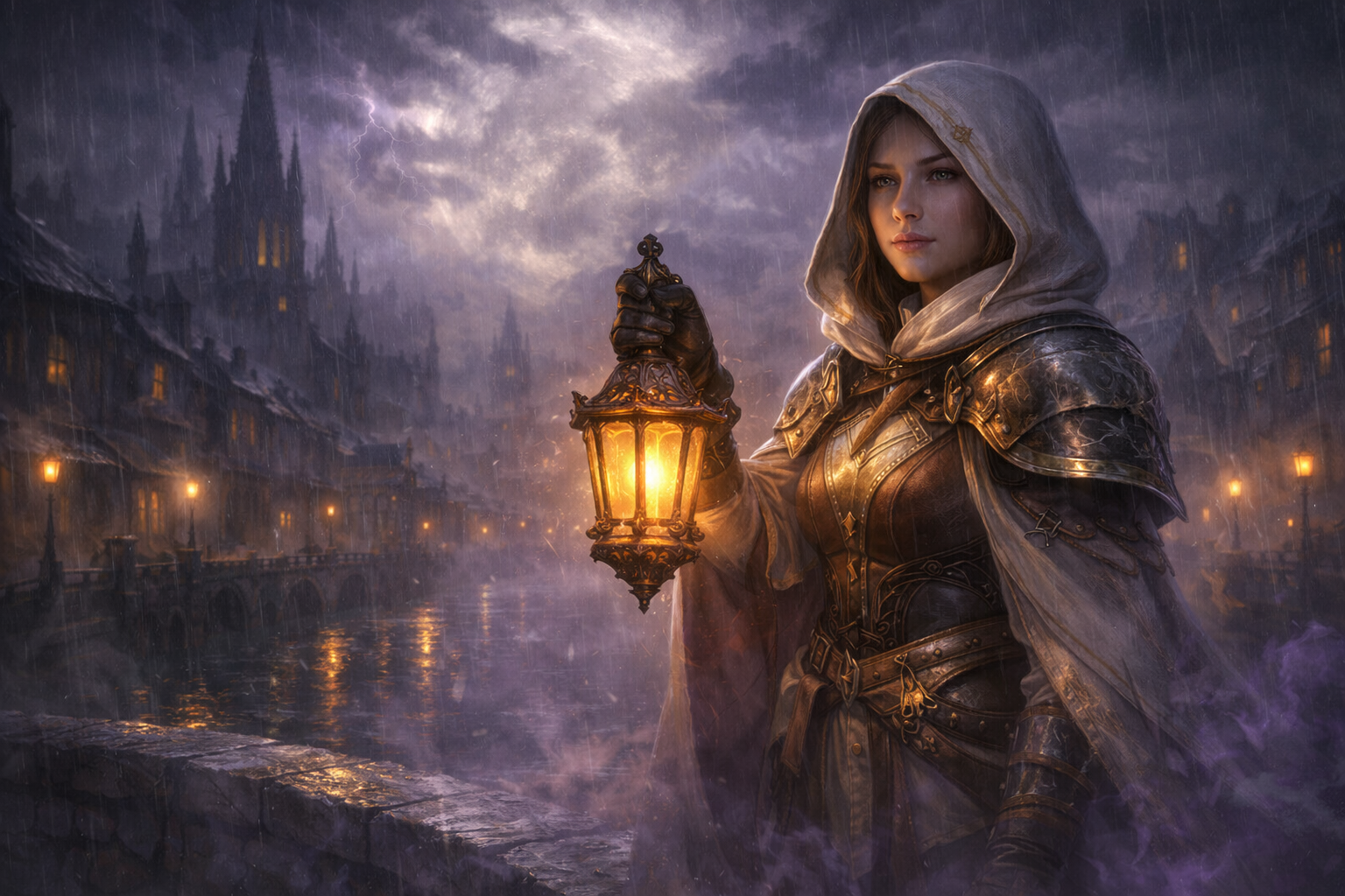 Mara Thorne holding a lantern in Nightside